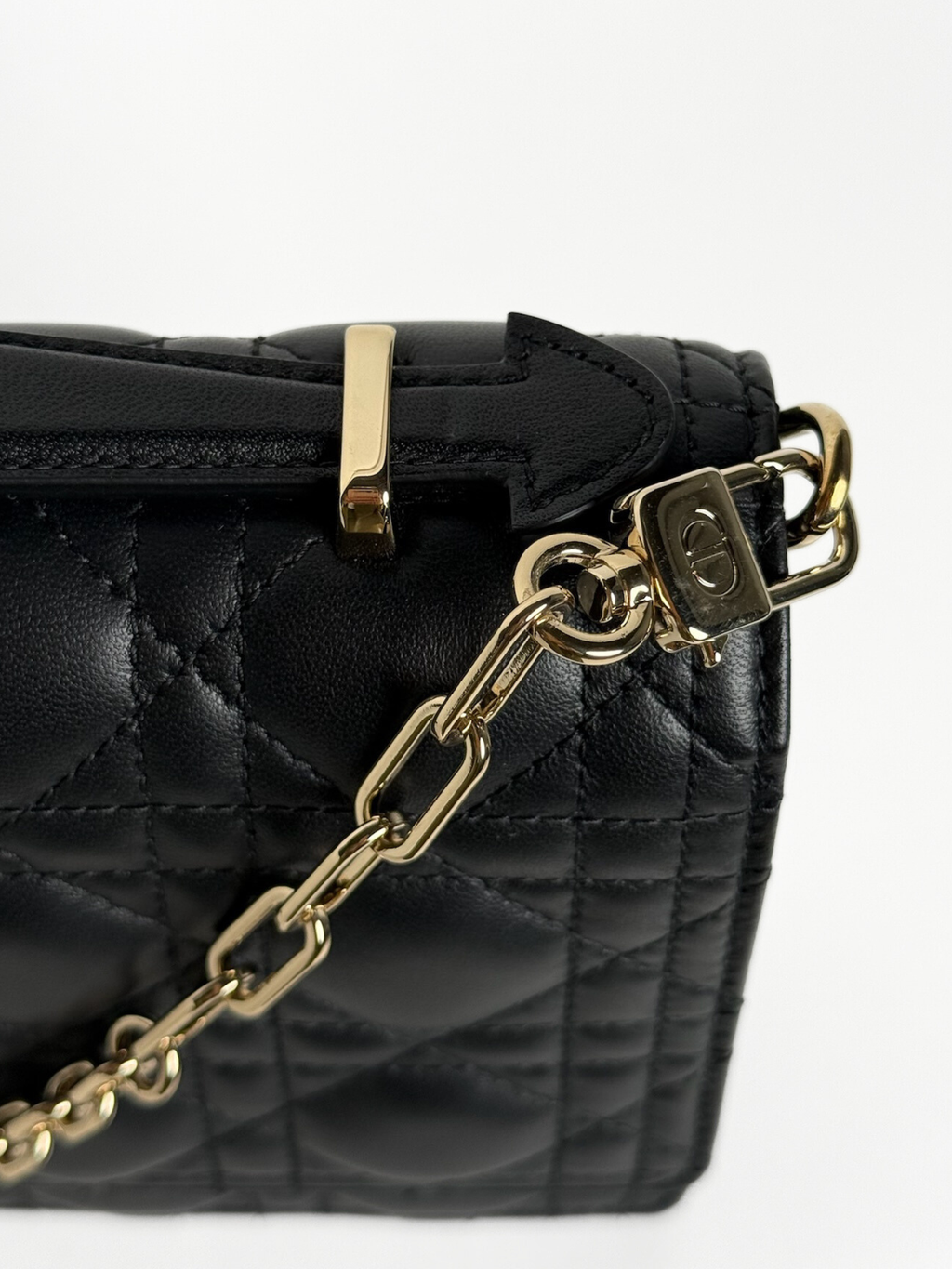Dior My Dior Top Handle Bag Black Cannage Lambskin
