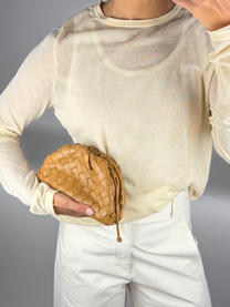 Bottega Veneta Mini Intrecciato Pouch in Tan