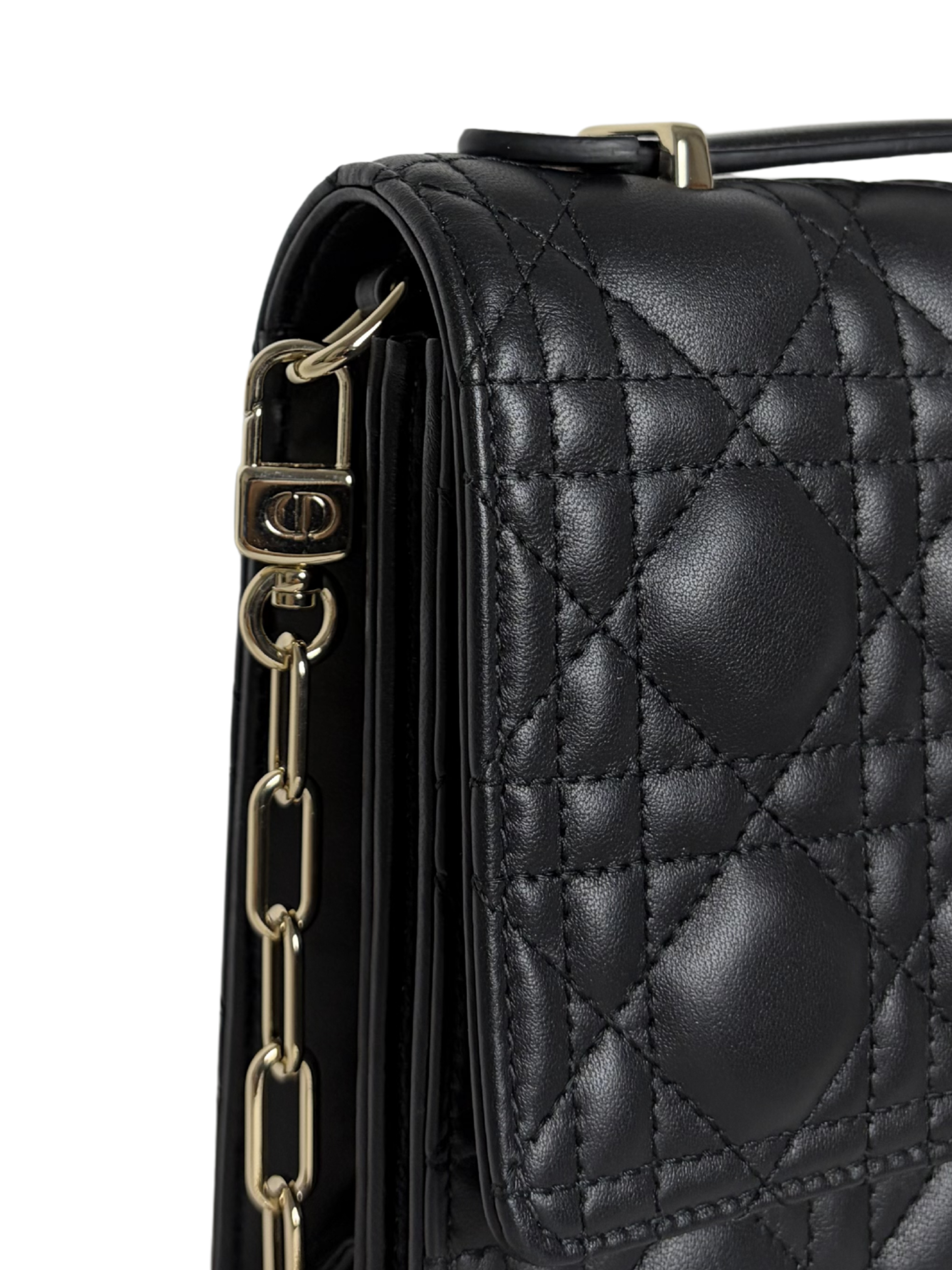 Dior My Dior Top Handle Bag Black Cannage Lambskin