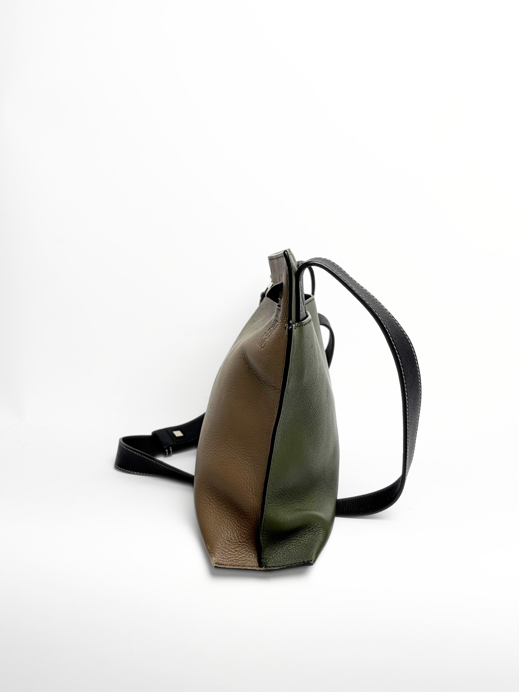 Loewe Double Sided T-Messenger Bag Brown/Olive Leather