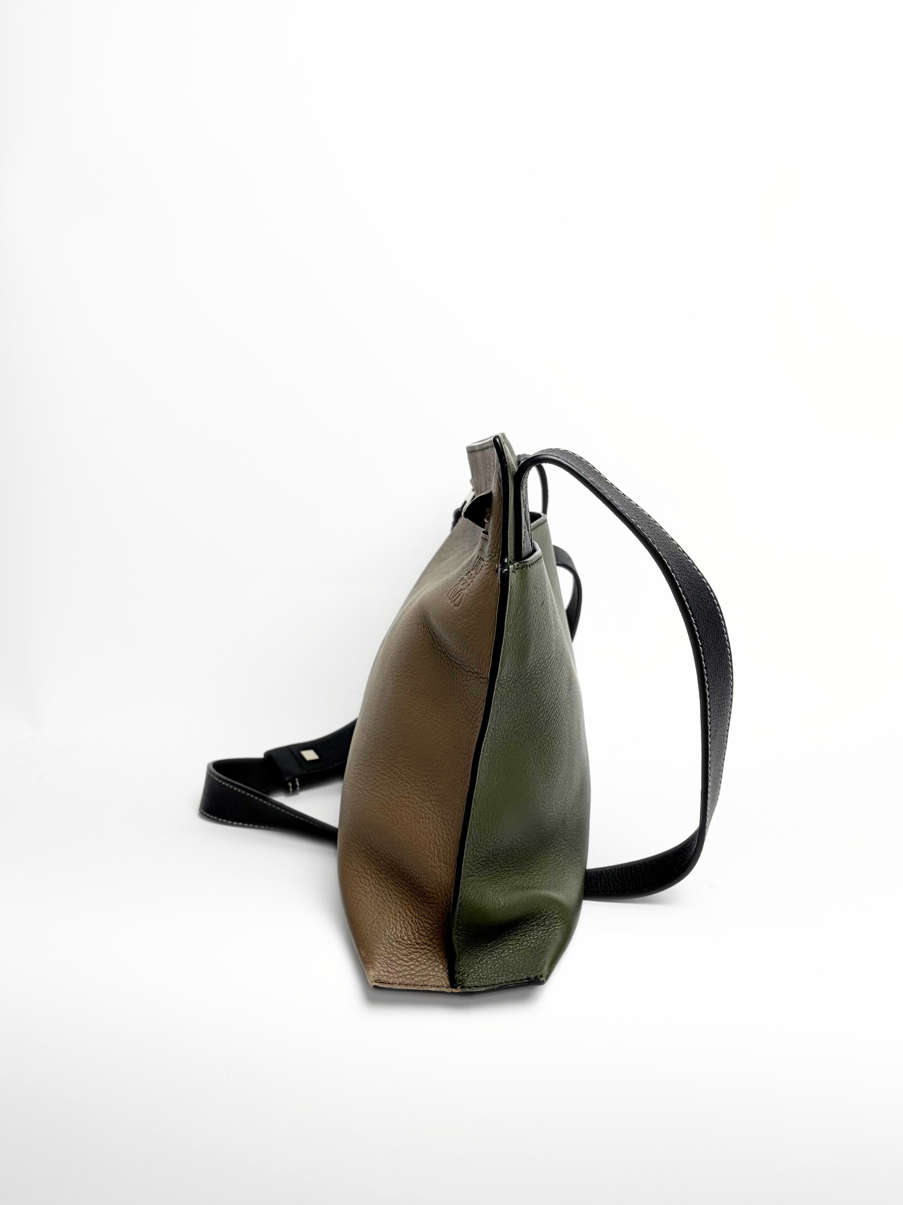Loewe Double Sided T-Messenger Bag Brown/Olive Leather