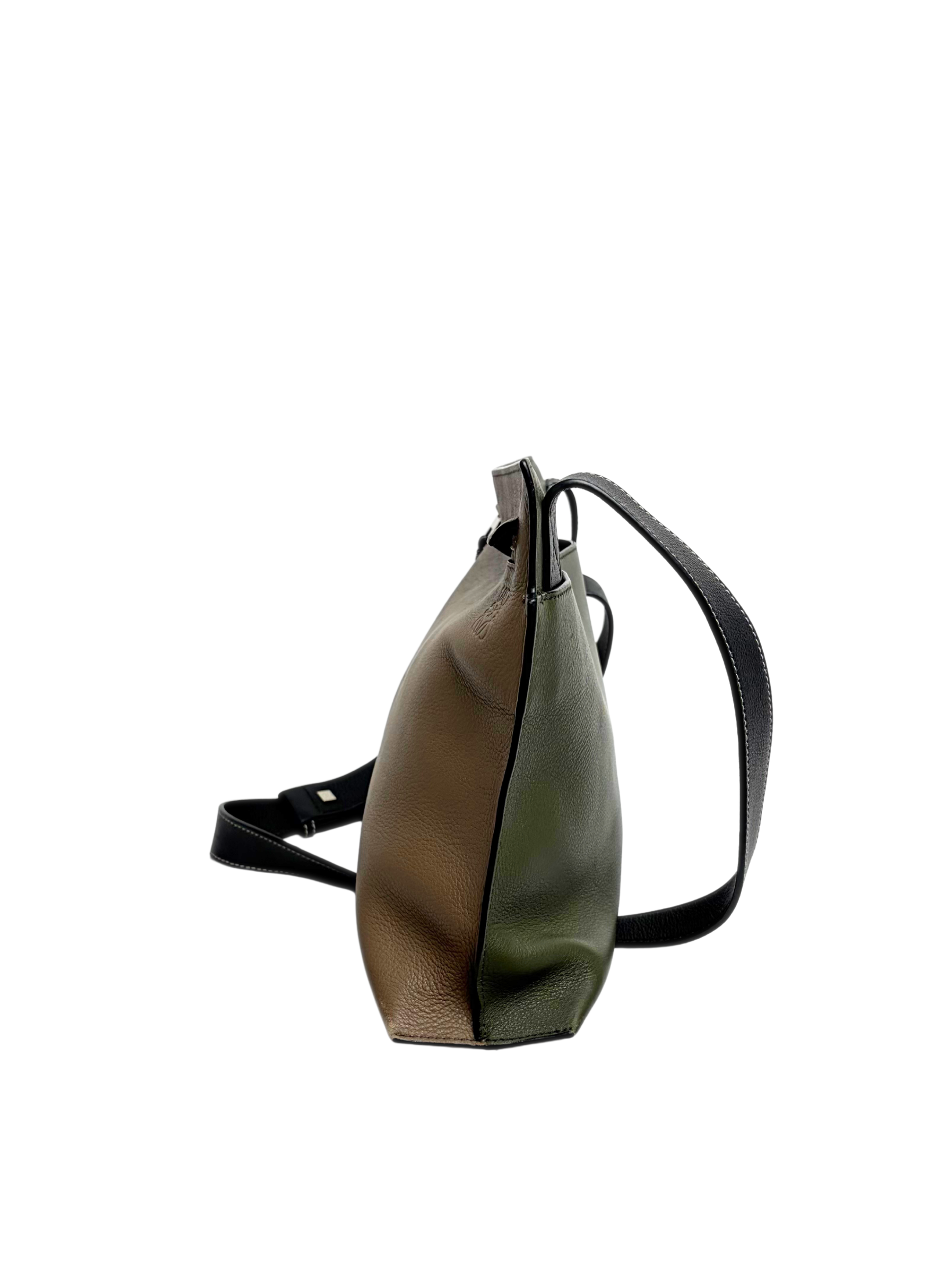 Loewe Double Sided T-Messenger Bag Brown/Olive Leather