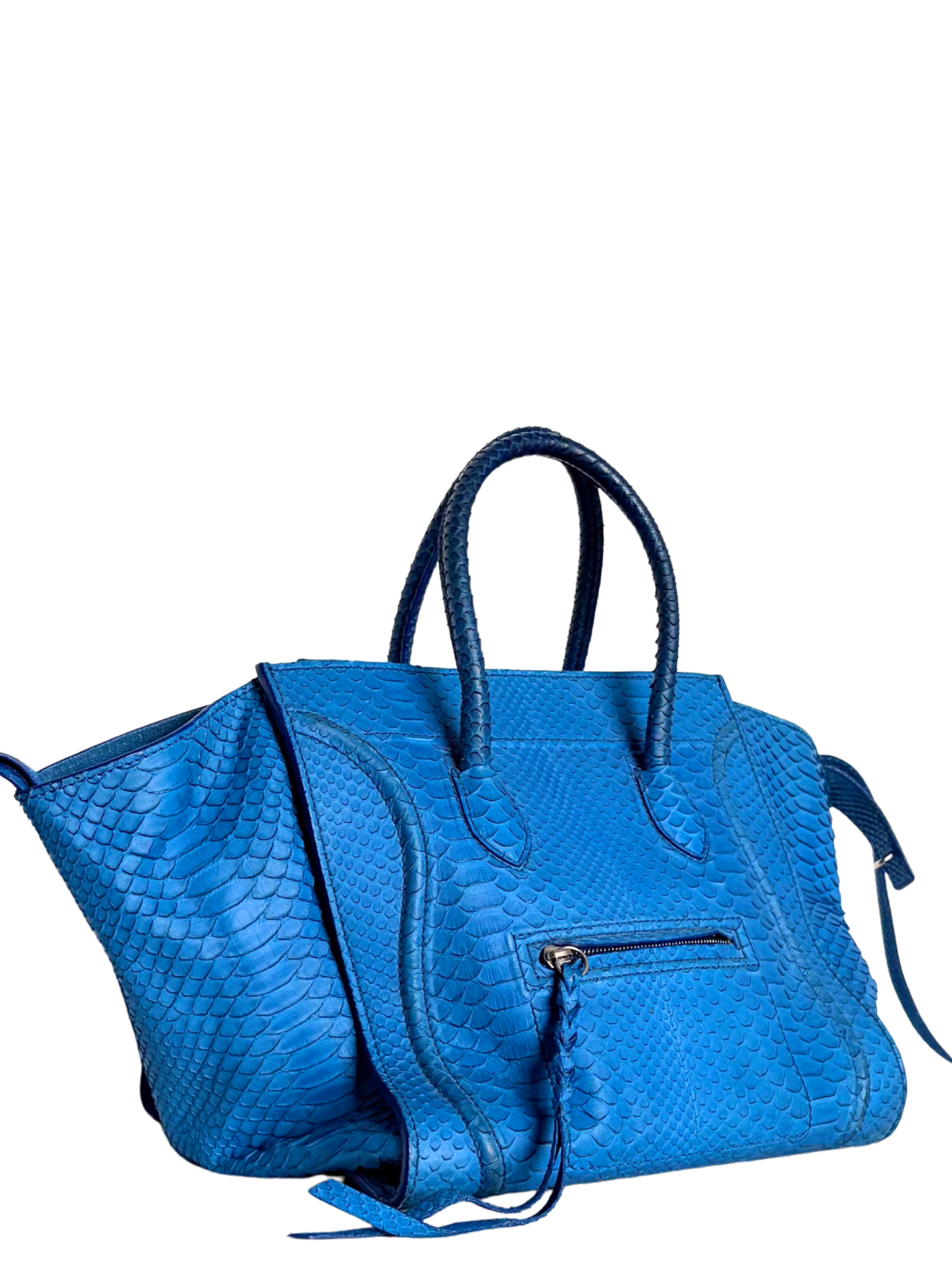 Céline Phantom Luggage Tote Blue Python