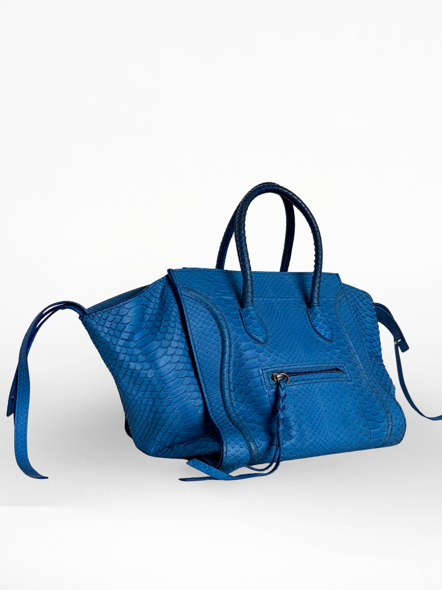 Céline Phantom Luggage Tote Blue Python
