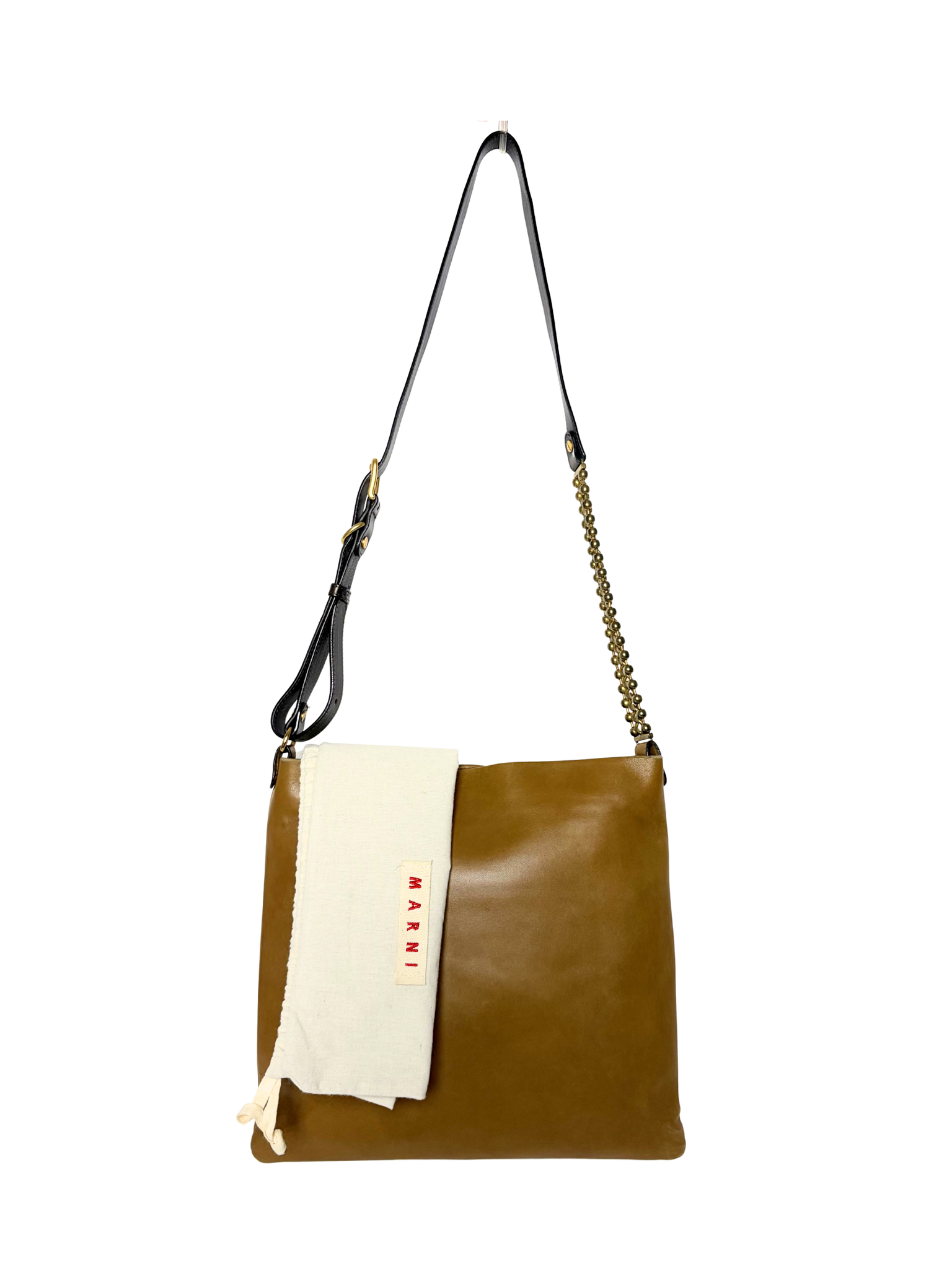 Marni Tan Leather Shoulder Bag