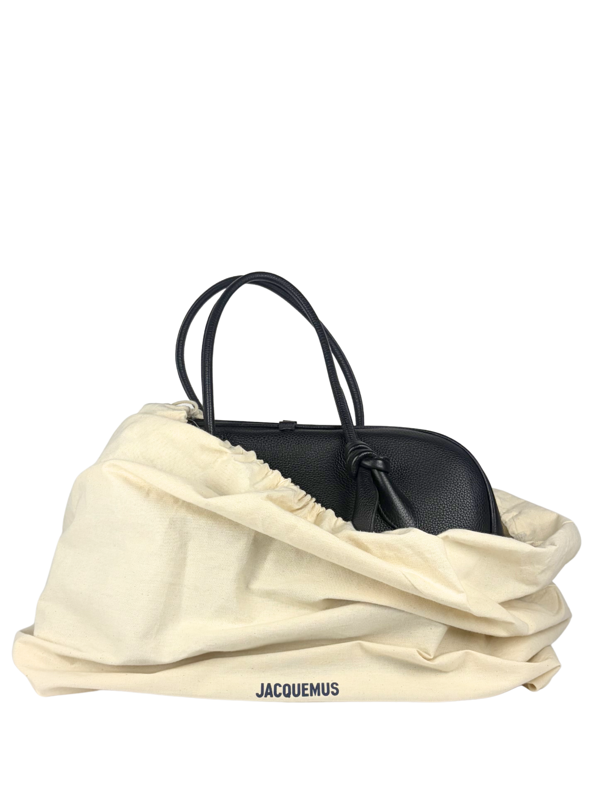 Jacquemus Le Grand Turismo Bag in Black Grained Leather