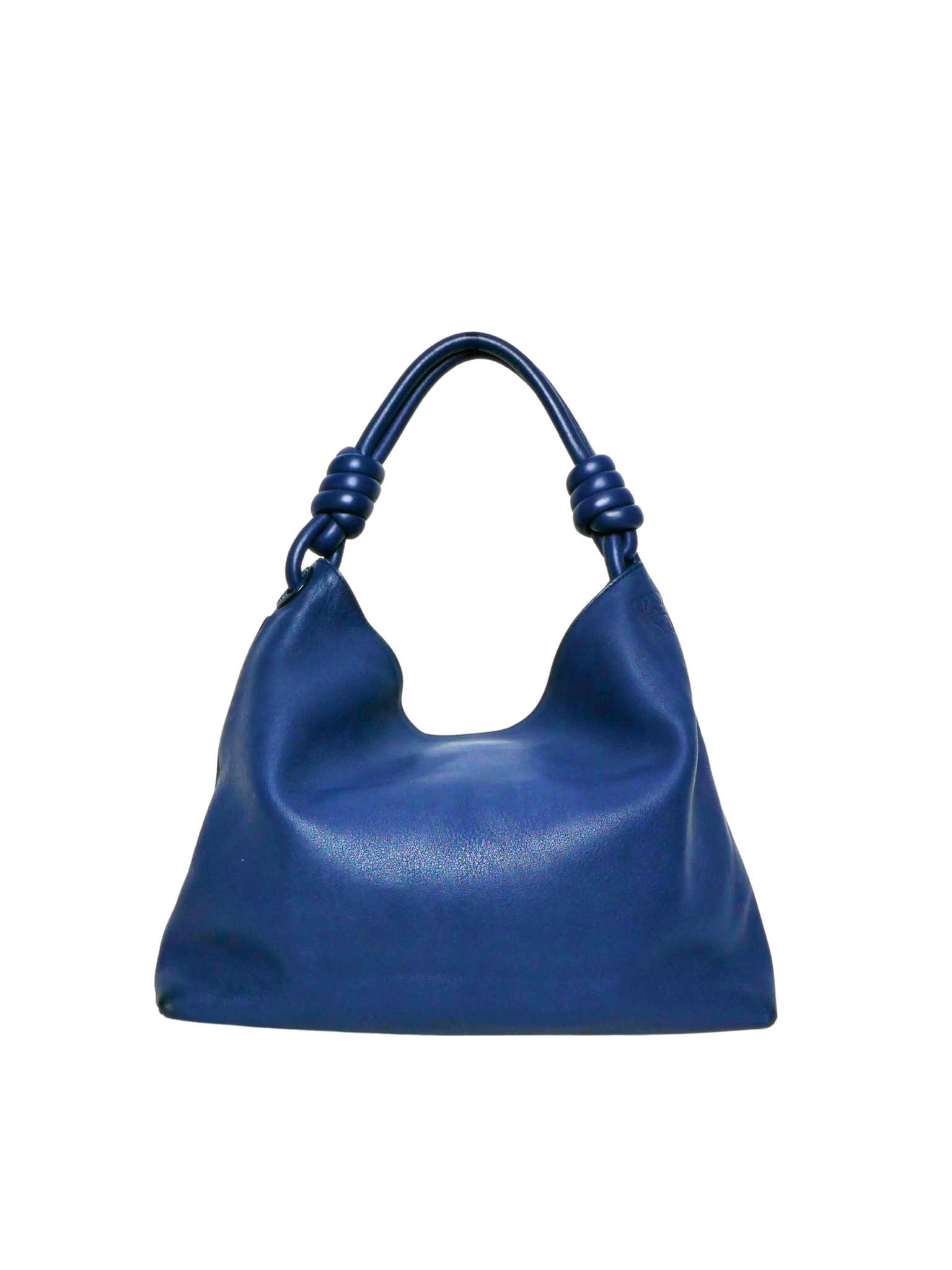 Loewe Flamenco Knot Blue Leather Shoulder Bag