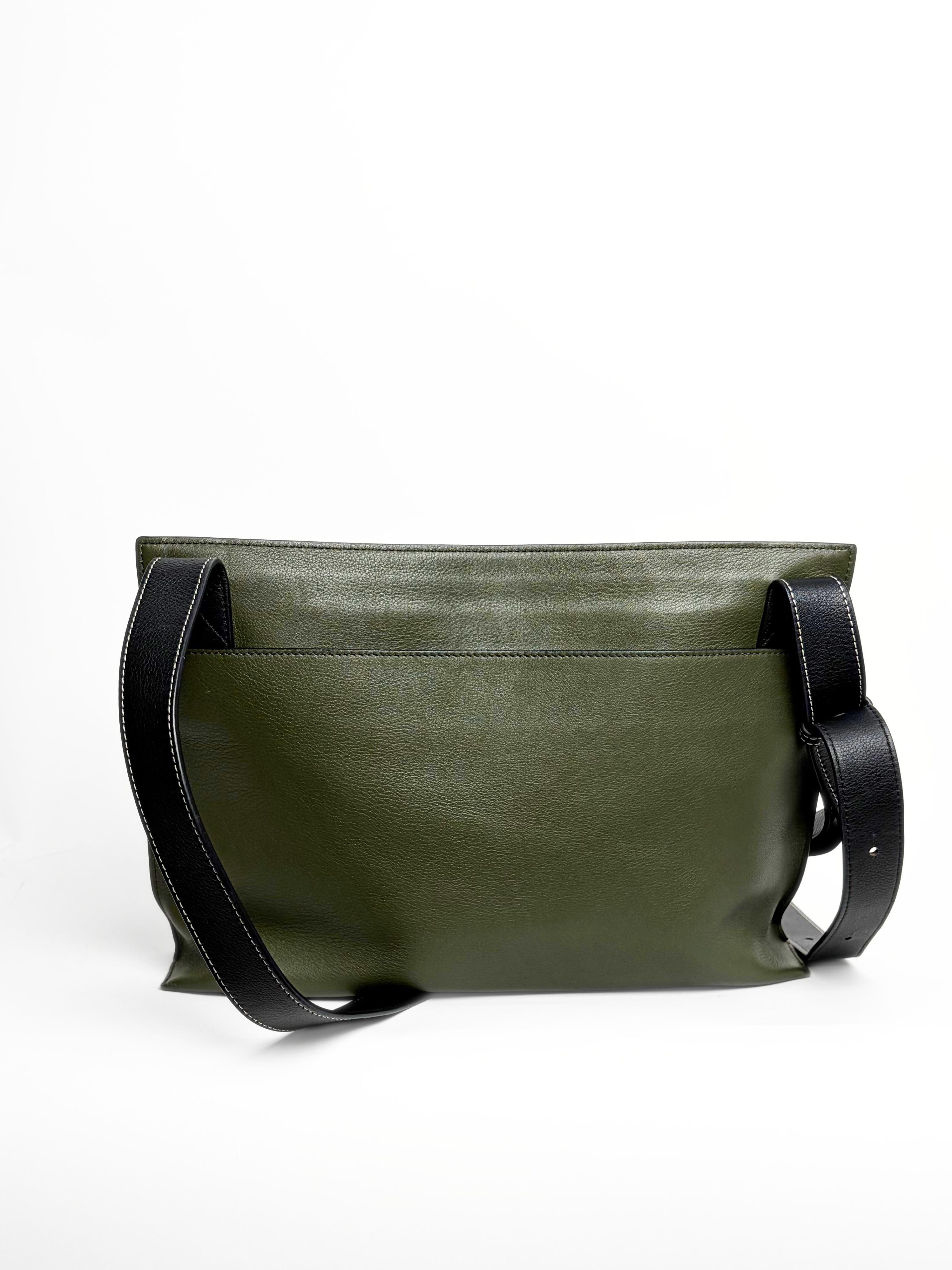 Loewe Double Sided T-Messenger Bag Brown/Olive Leather