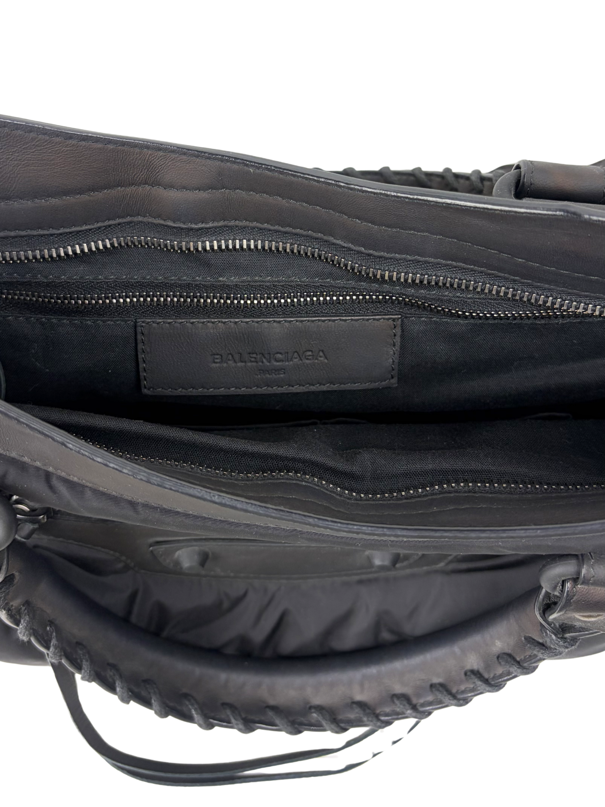 Balenciaga Nylon &amp; Leather Classic City Bag in Black