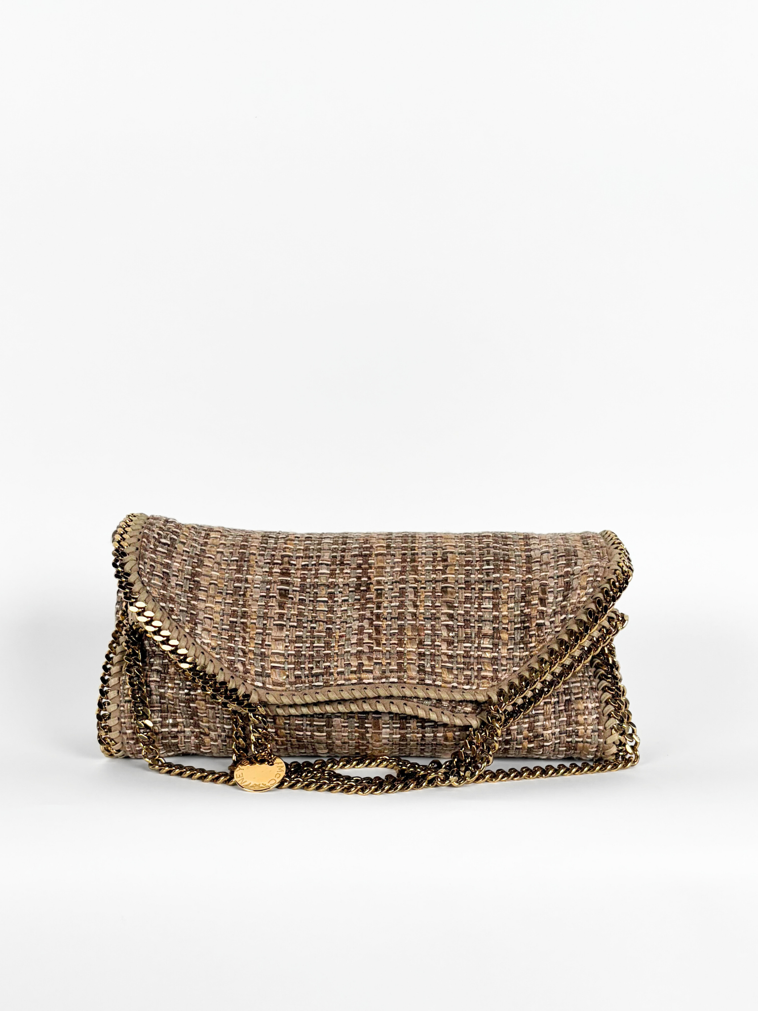 STELLA MCCARTNEY FALABELLA TWEED FOLD-OVER SHOULDER BAG