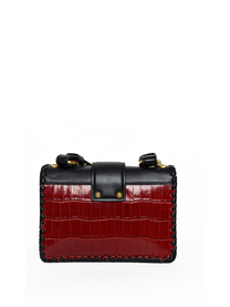 Prada Cahier Flap Bag in Red Croco-Embossed Leather