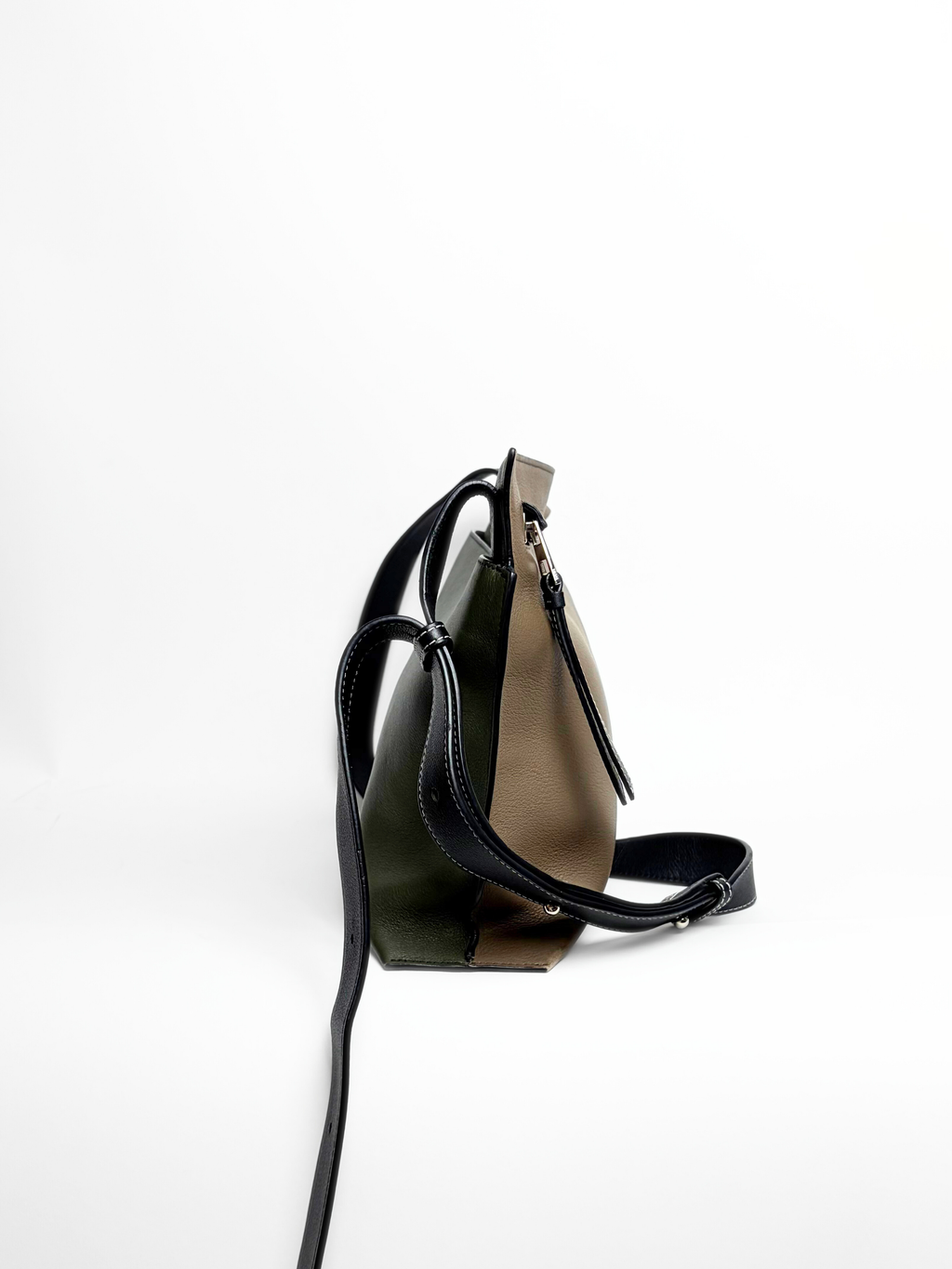 Loewe Double Sided T-Messenger Bag Brown/Olive Leather