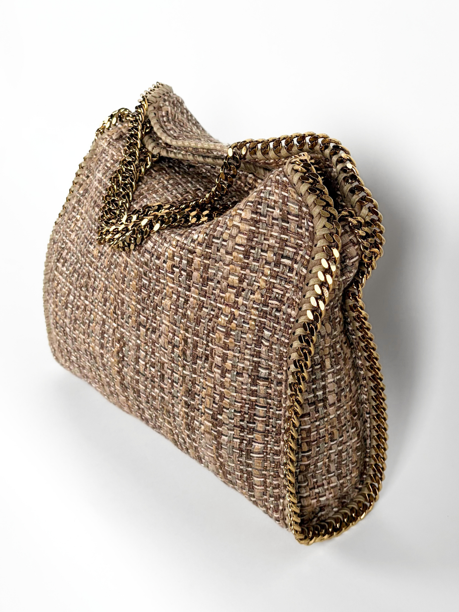 STELLA MCCARTNEY FALABELLA TWEED FOLD-OVER SHOULDER BAG
