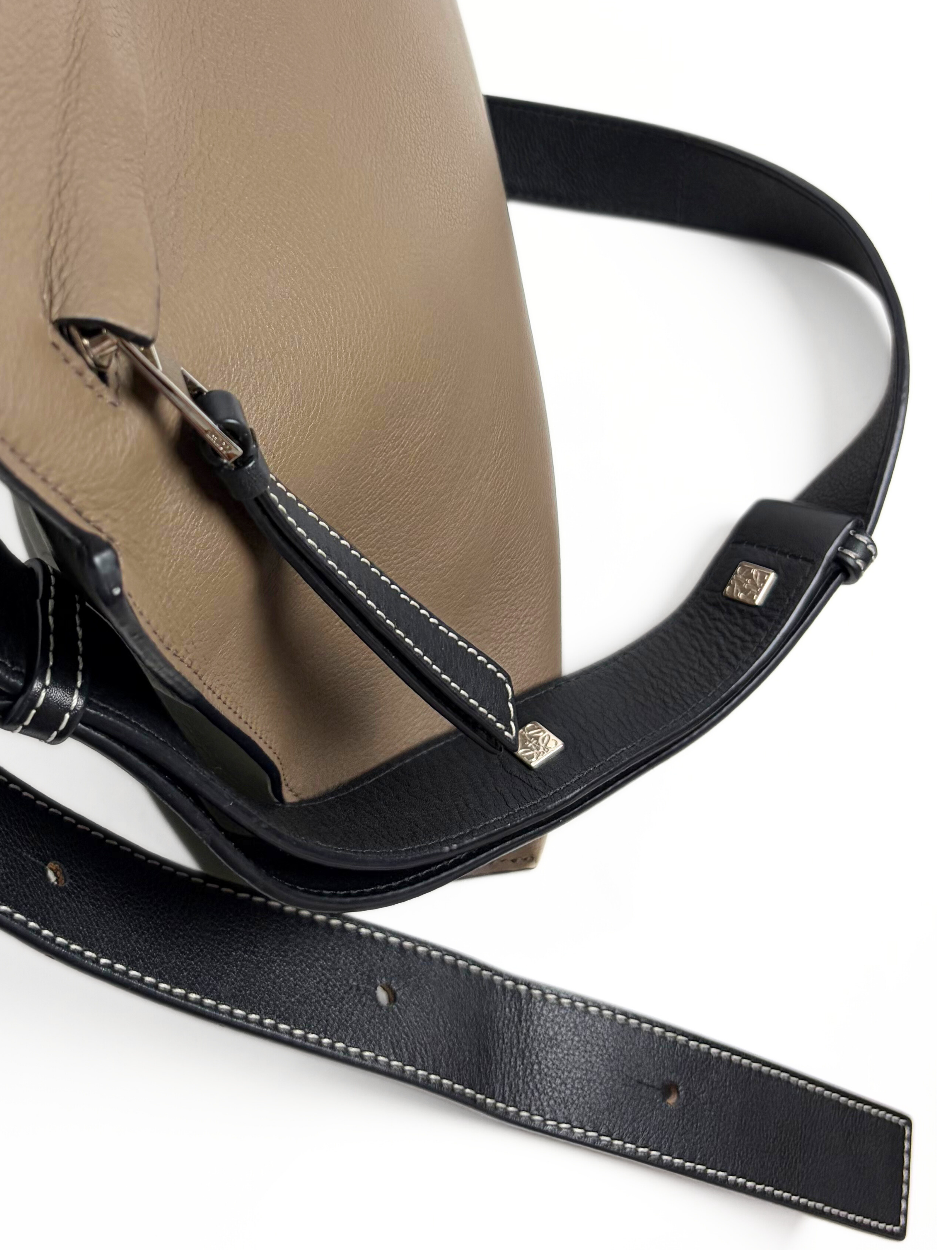 Loewe Double Sided T-Messenger Bag Brown/Olive Leather