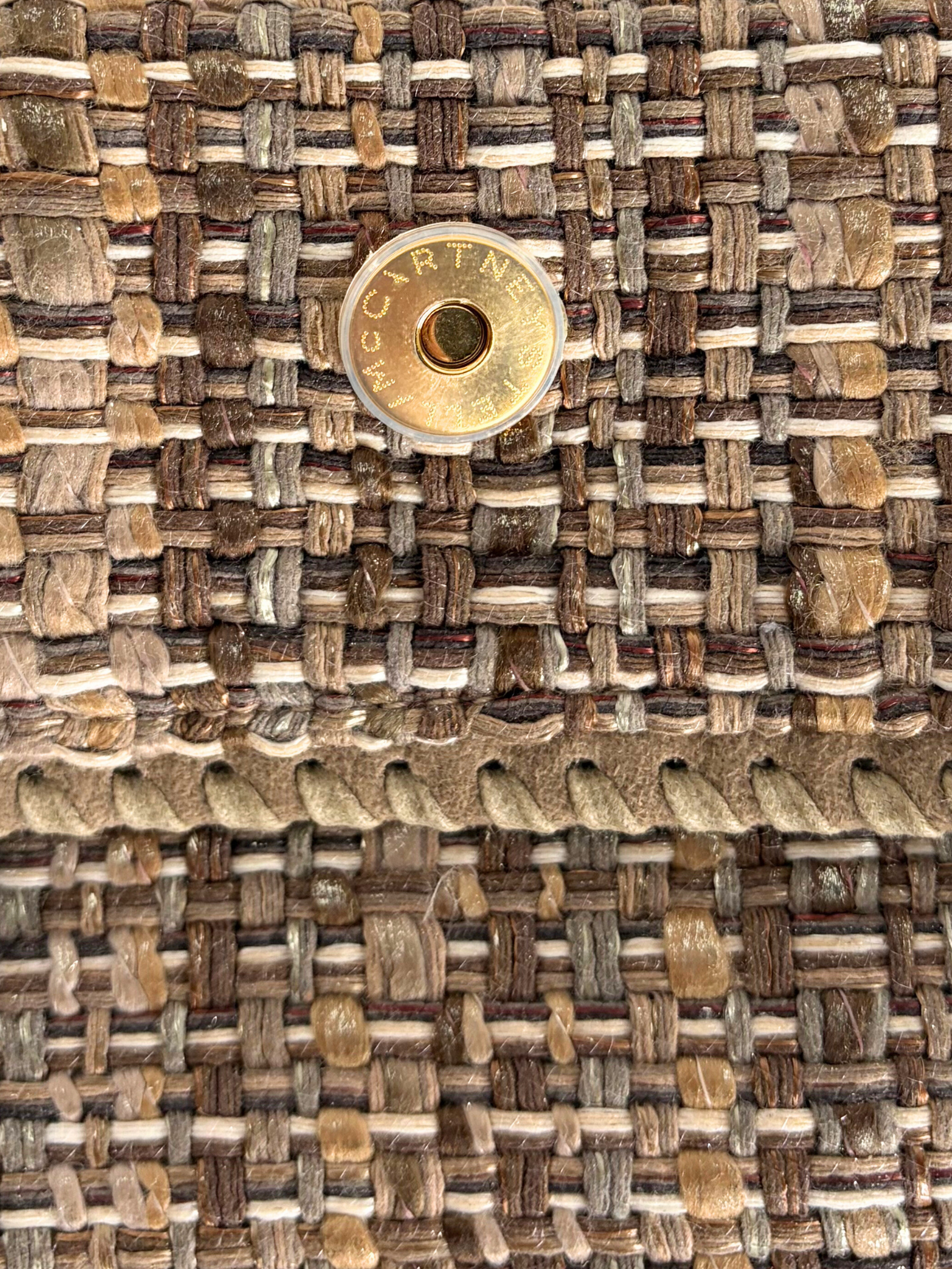 STELLA MCCARTNEY FALABELLA TWEED FOLD-OVER SHOULDER BAG