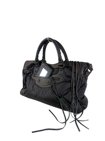 Balenciaga Nylon &amp; Leather Classic City Bag in Black