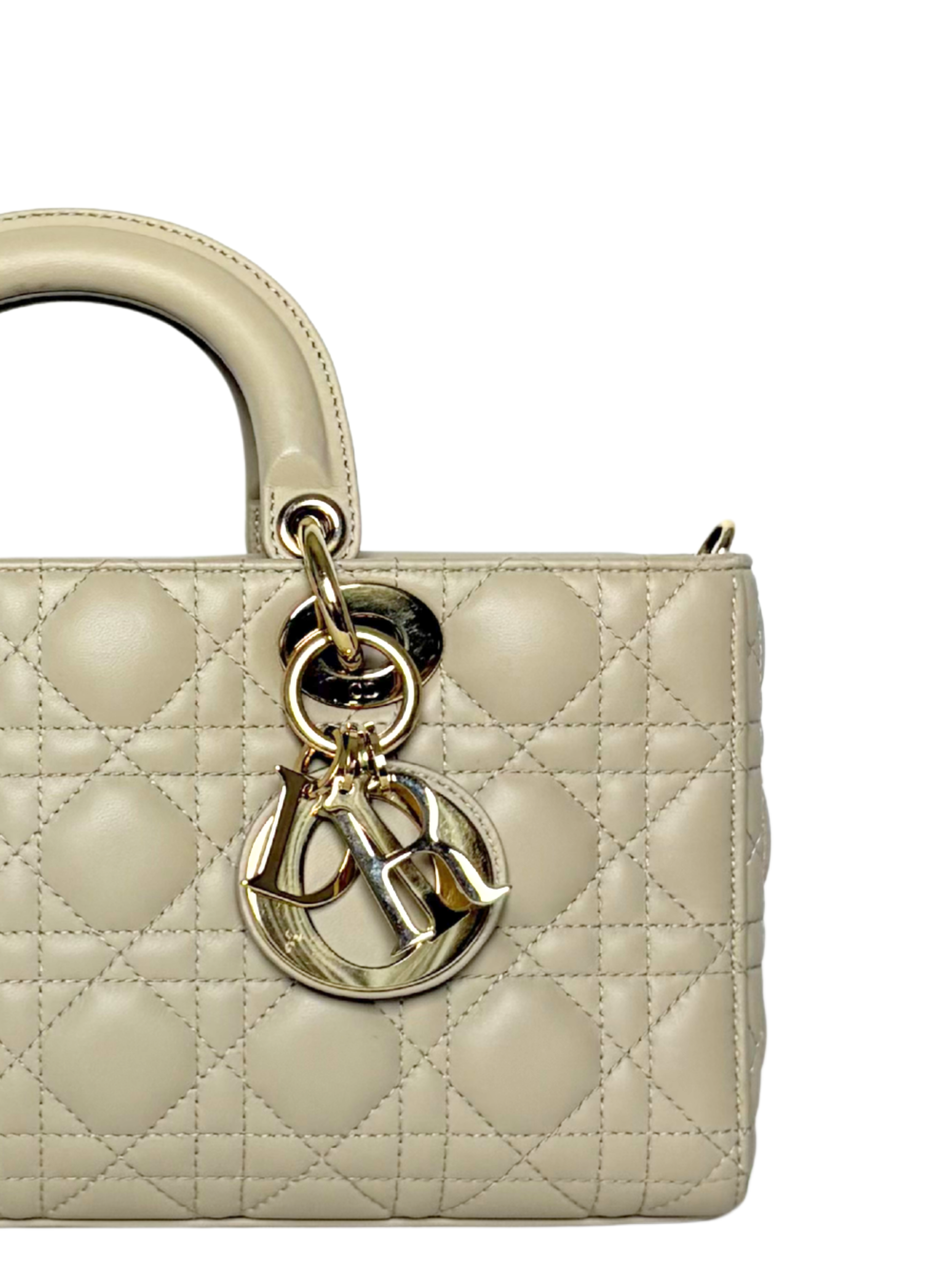 Dior Lady D-Joy Bag Powder Beige Cannage Lambskin