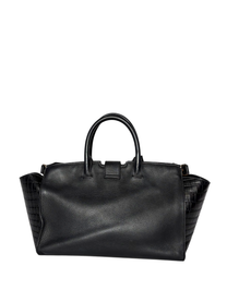 Saint Laurent Black Croc Embossed Leather Baby Downtown Cabas Tote