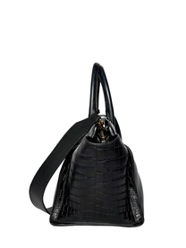 Saint Laurent Black Croc Embossed Leather Baby Downtown Cabas Tote