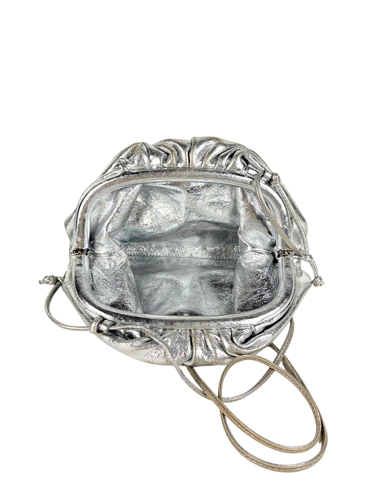 Bottega Veneta Mini Pouch Metallic Leather Bag