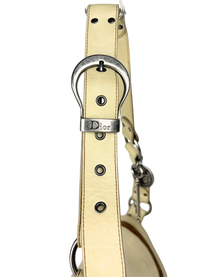 Vintage Dior 2000s Gaucho Double Saddle Bag in Cream Leather