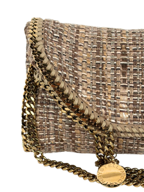 STELLA MCCARTNEY FALABELLA TWEED FOLD-OVER SHOULDER BAG