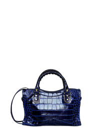Balenciaga Mini Crocodile Embossed City Bag