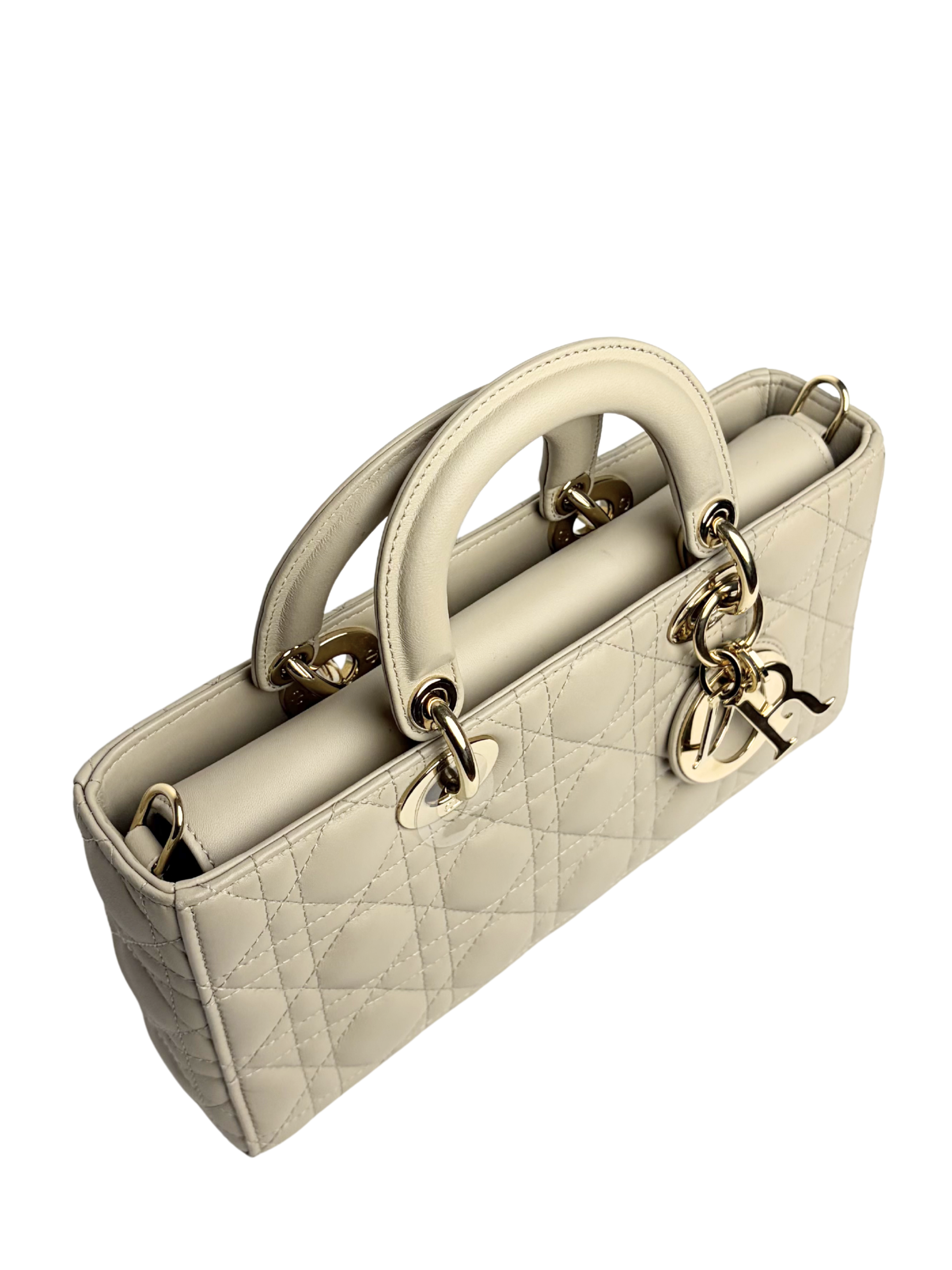 Dior Lady D-Joy Bag Powder Beige Cannage Lambskin