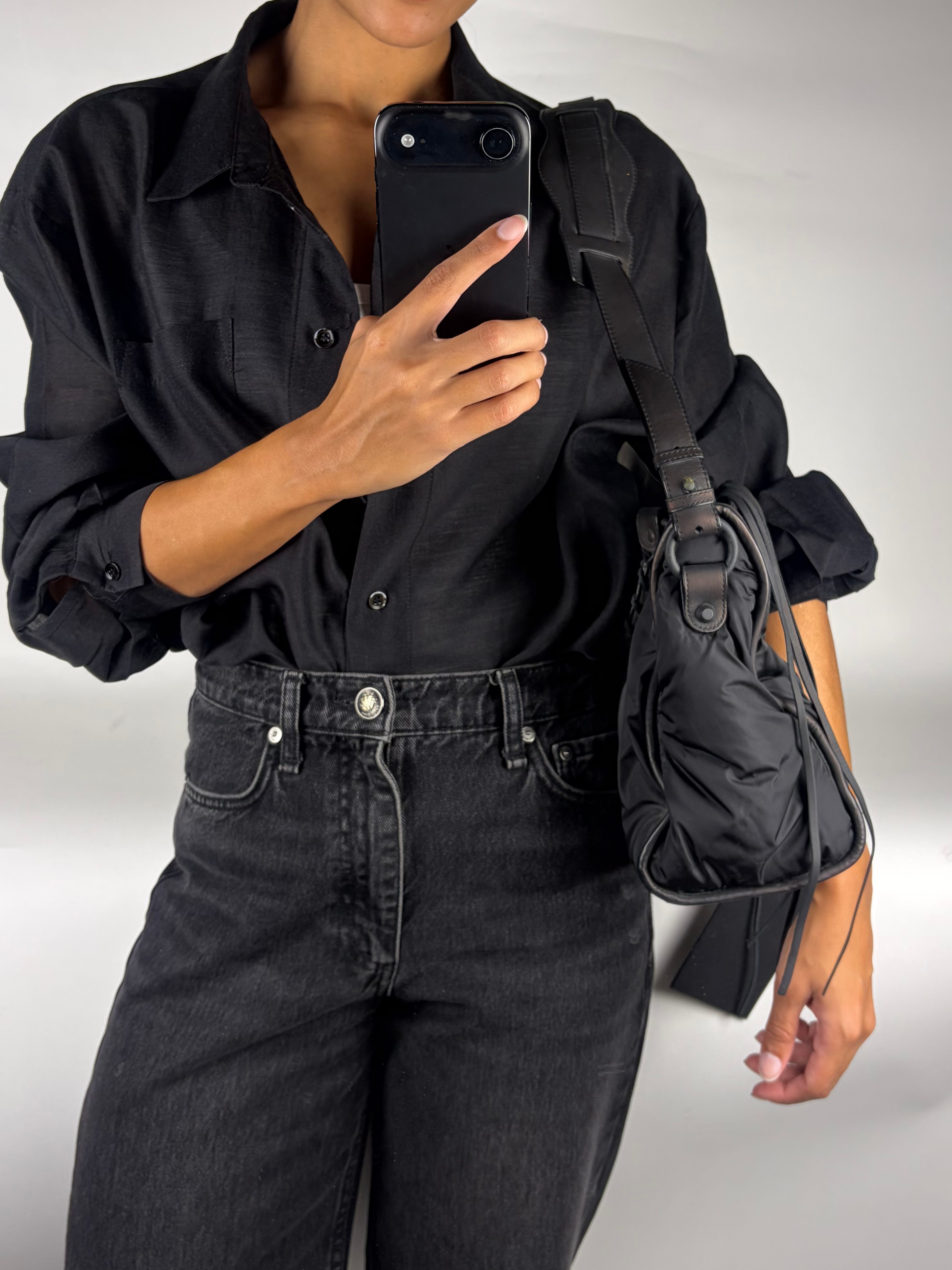 Balenciaga Nylon &amp; Leather Classic City Bag in Black