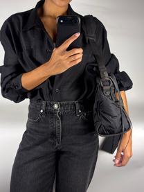 Balenciaga Nylon &amp; Leather Classic City Bag in Black