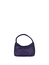 Vintage Prada Tessuto Nylon Mini Shoulder Bag in Navy Blue
