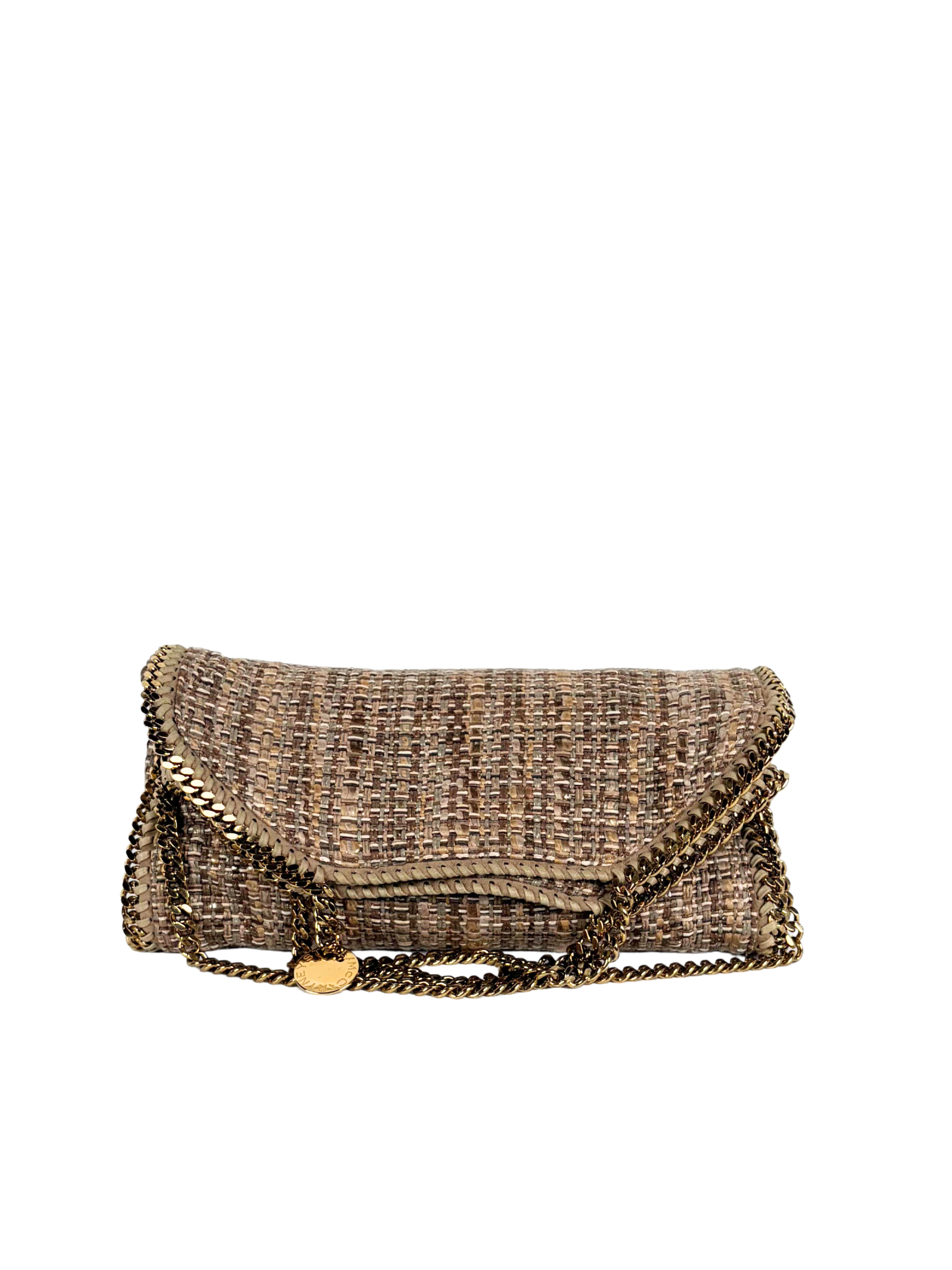 STELLA MCCARTNEY FALABELLA TWEED FOLD-OVER SHOULDER BAG