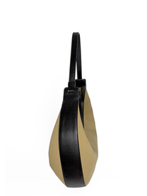 Khaite Augustina Canvas Hobo Bag with Leather trim