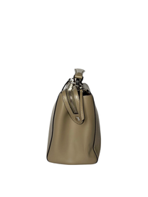 Fendi Dotcom Top Handle Bag in Khaki Leather