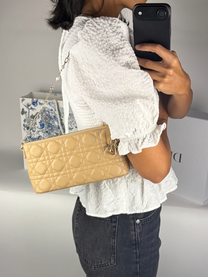 Dior Miss Dior Pouch in Biscuit Cannage Lambskin