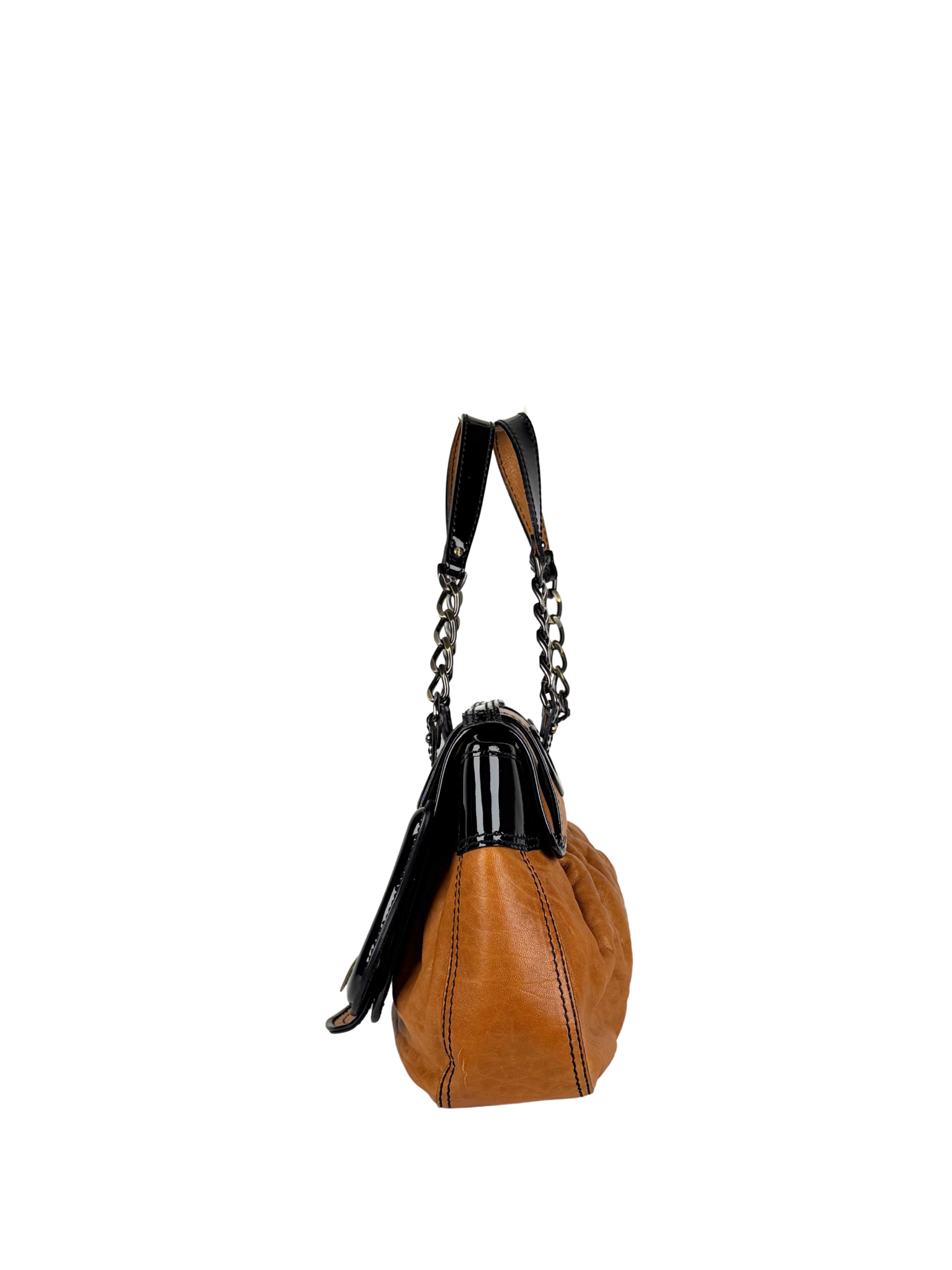 Fendi Cognac &amp; Patent Leather B Bag