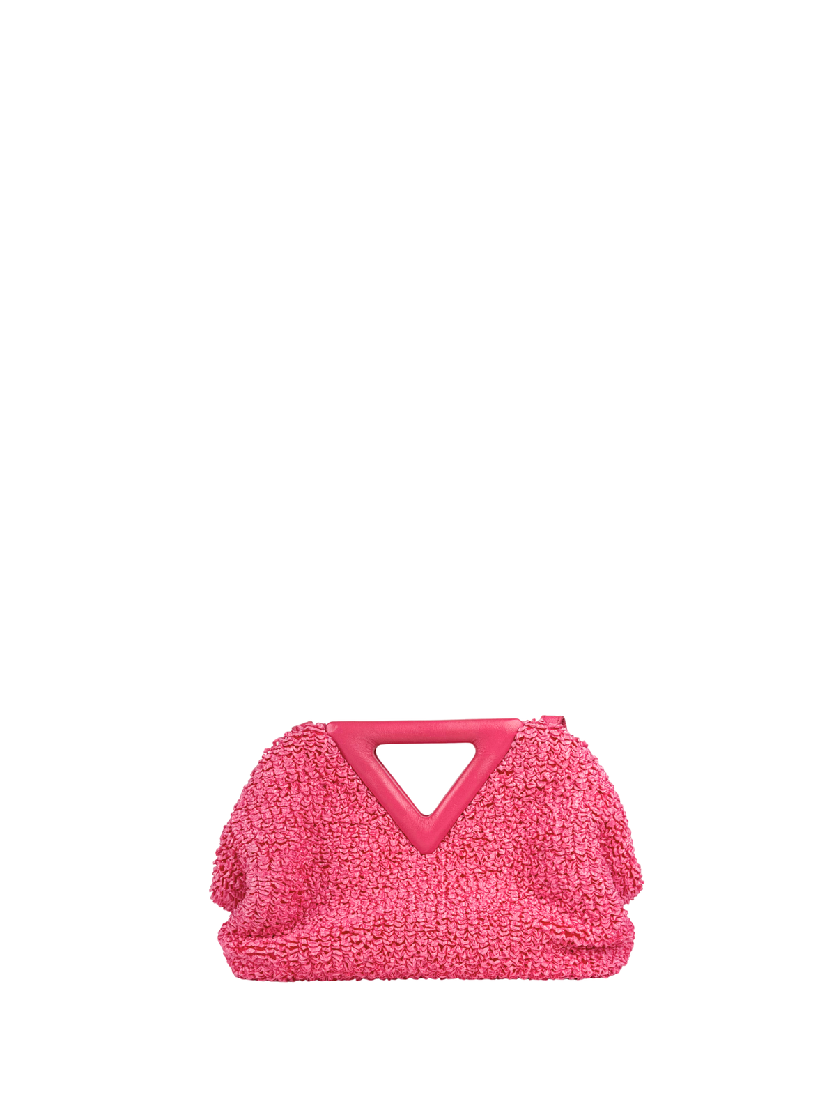 Bottega Veneta Curly Raffia Pink Small Point Bag