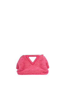 Bottega Veneta Curly Raffia Pink Small Point Bag