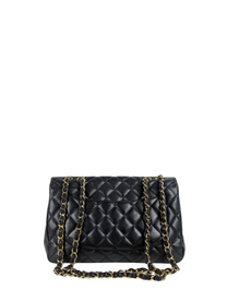 Chanel Jumbo Classic Flap Bag in Black Lambskin Leather