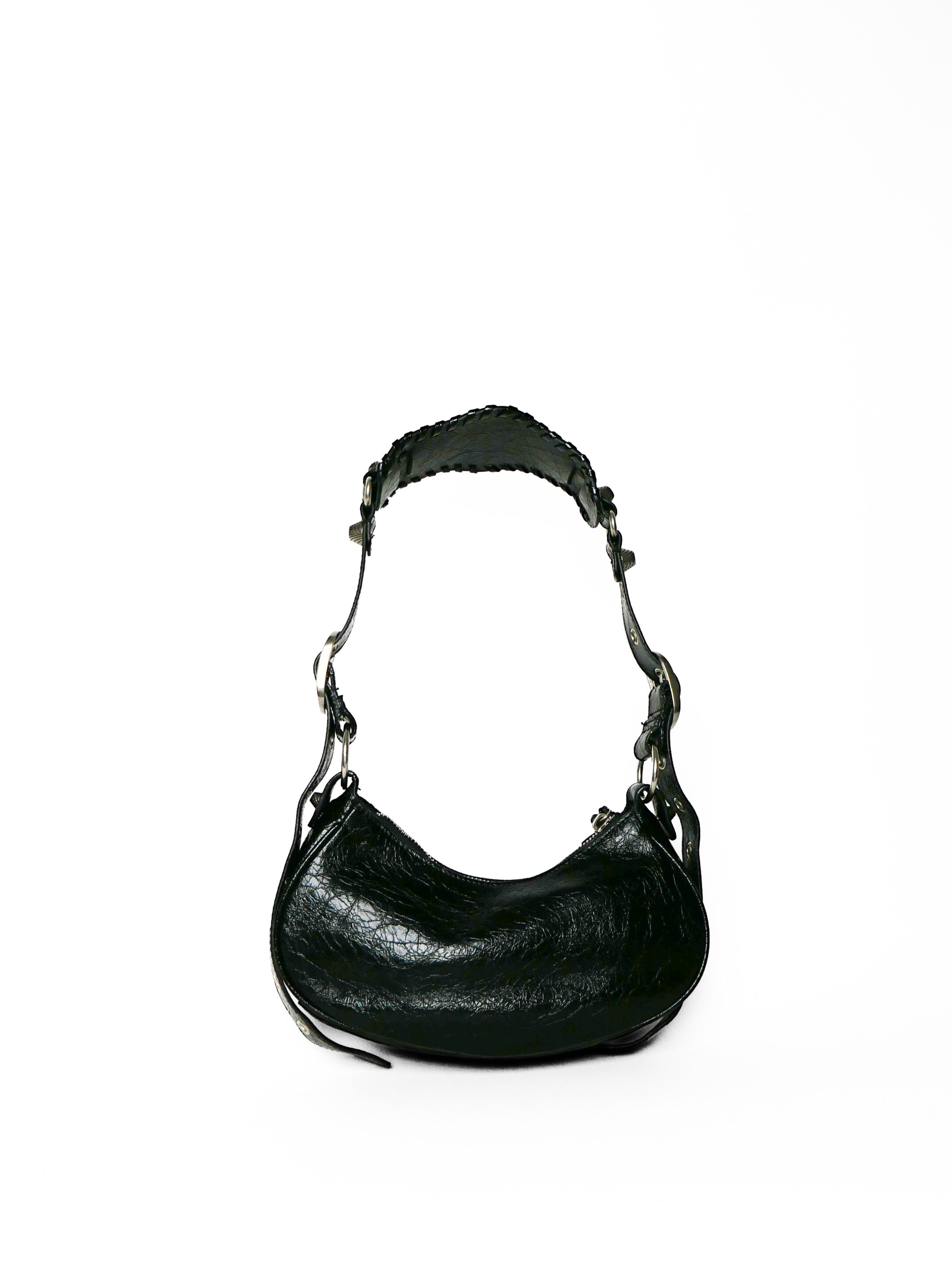 Balenciaga Le Cagole XS Studded Shoulder Bag in Black Leather
