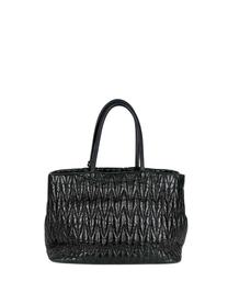 Miu Miu Black Matelassé Leather Tote