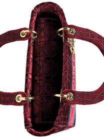 CHRISTIAN DIOR LADY D-LITE BURGUNDY VELVET LIMITED EDITION