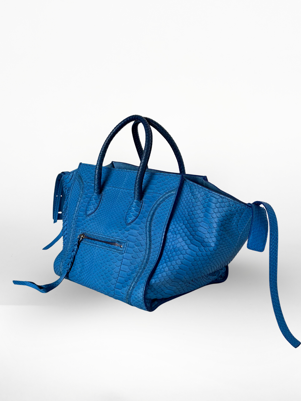 Céline Phantom Luggage Tote Blue Python