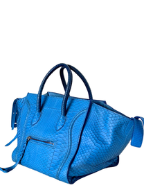 Céline Phantom Luggage Tote Blue Python