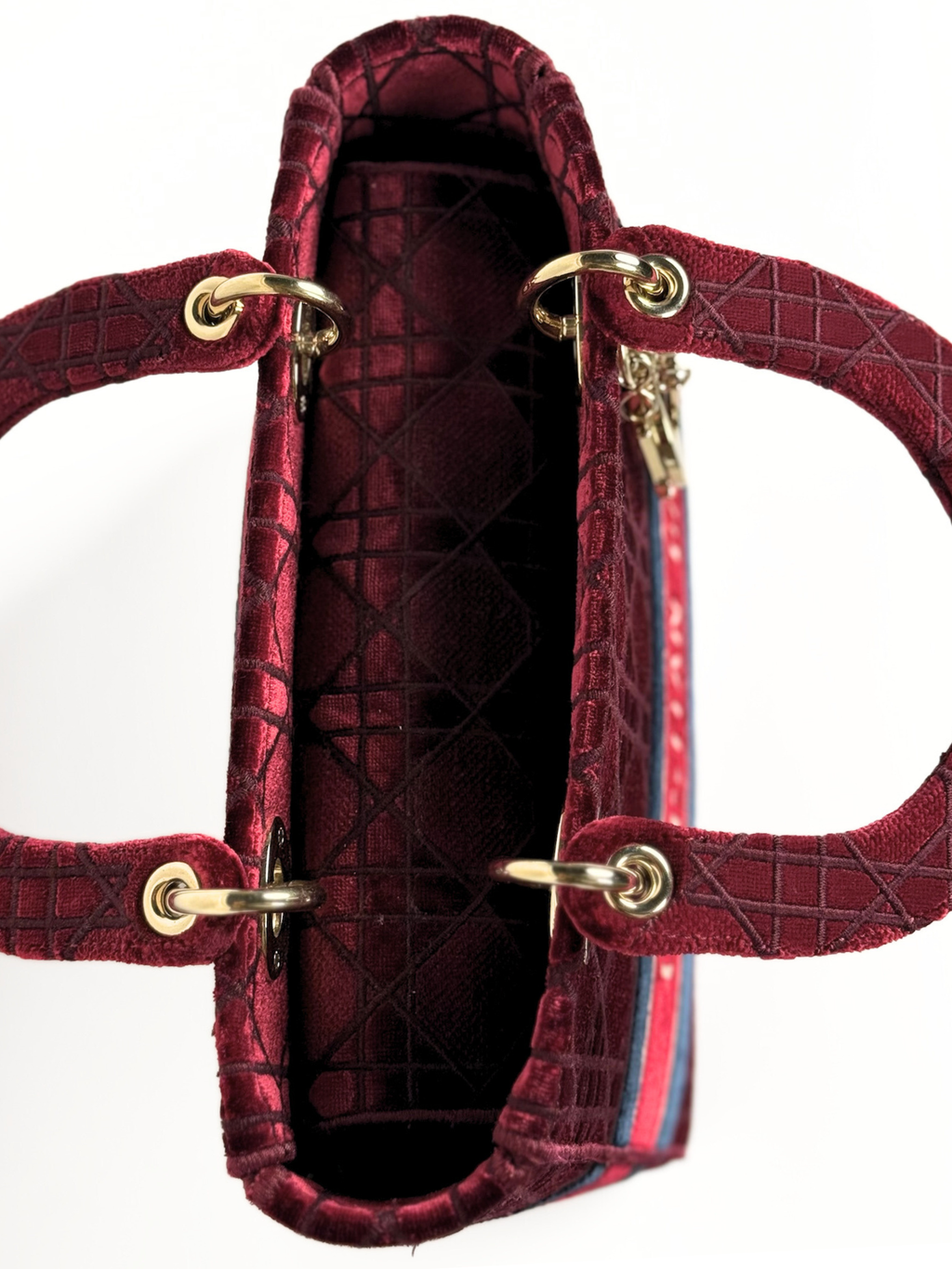 CHRISTIAN DIOR LADY D-LITE BURGUNDY VELVET LIMITED