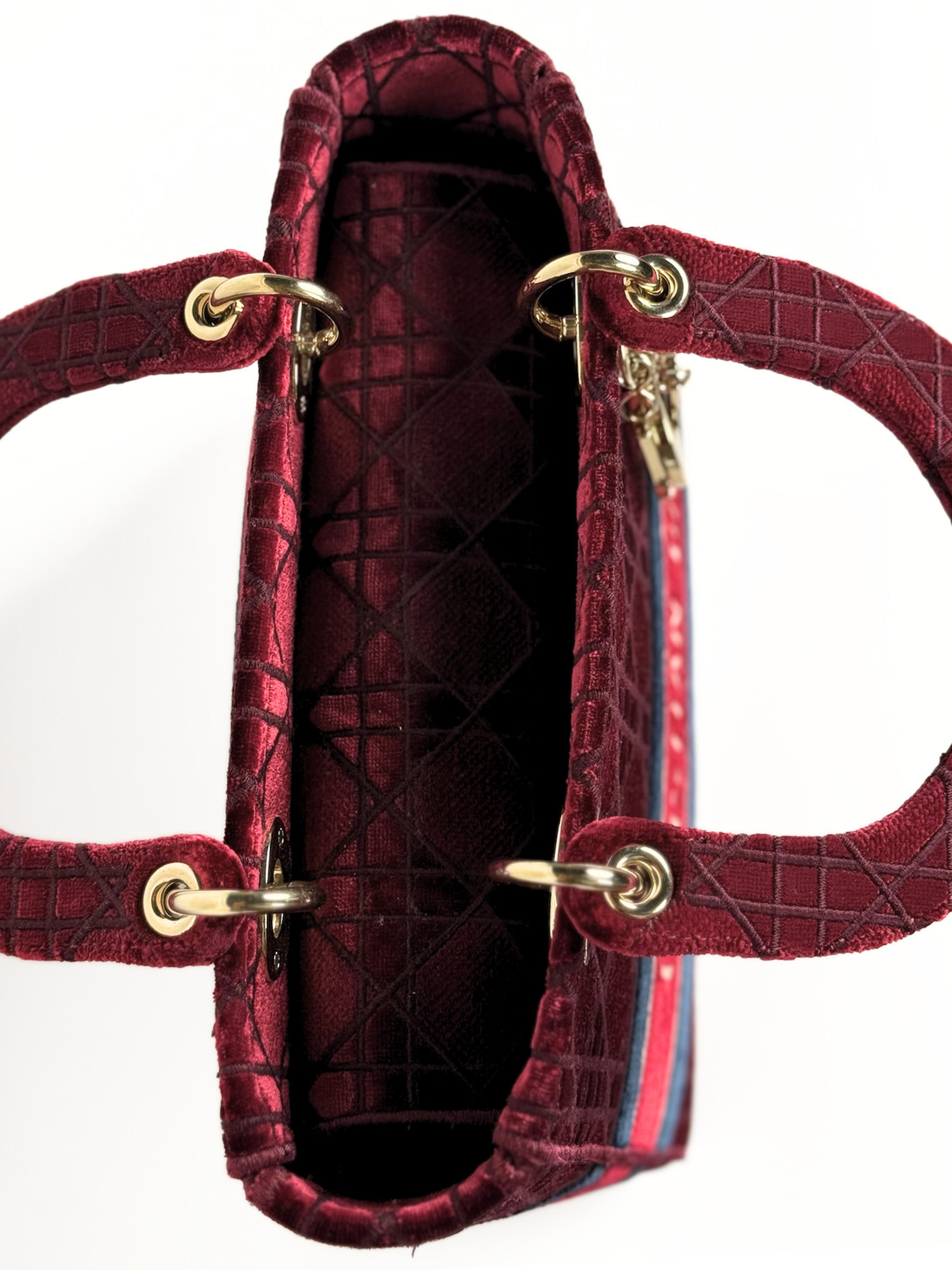 CHRISTIAN DIOR LADY D-LITE BURGUNDY VELVET LIMITED
