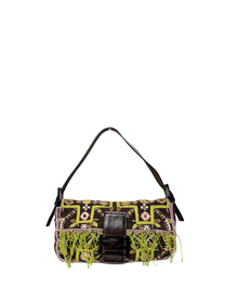 Vintage Fendi Beaded Mirror Fringe Baguette Bag