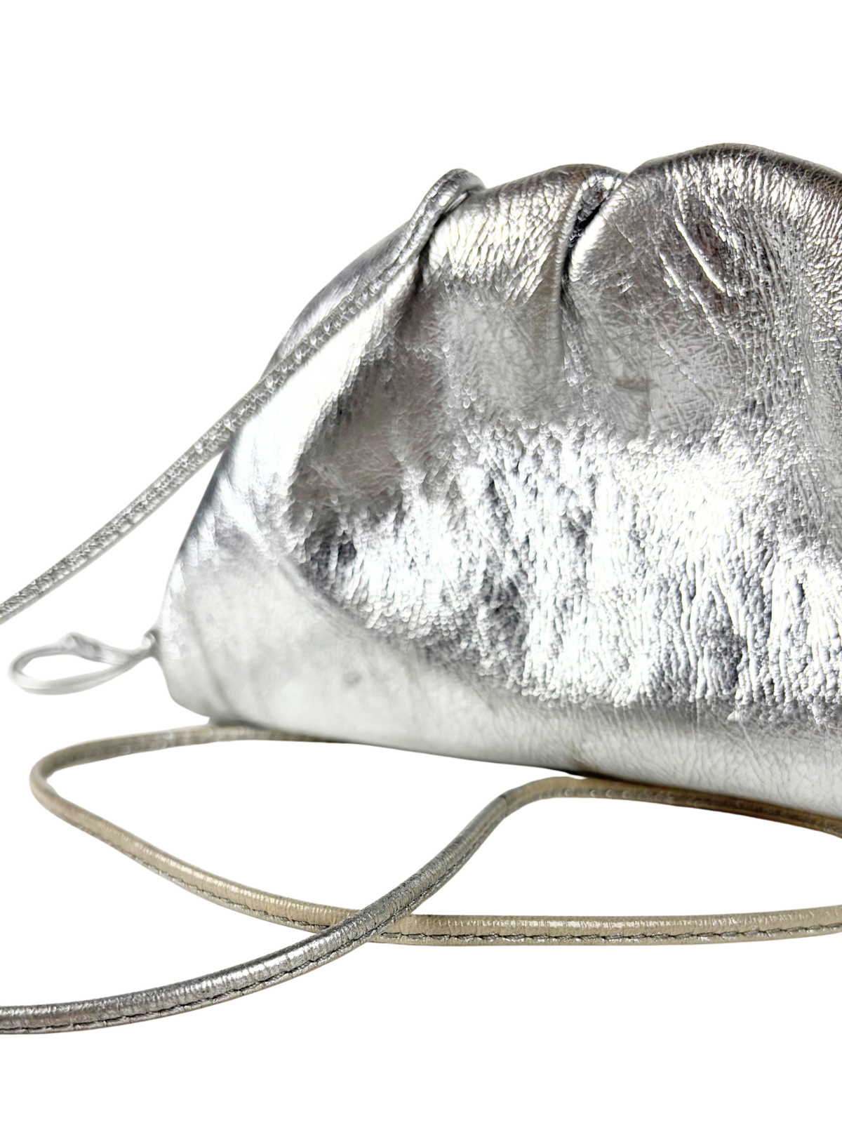 Bottega Veneta Mini Pouch Metallic Leather Bag