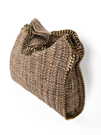 STELLA MCCARTNEY FALABELLA TWEED FOLD-OVER SHOULDER BAG