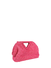 Bottega Veneta Curly Raffia Pink Small Point Bag